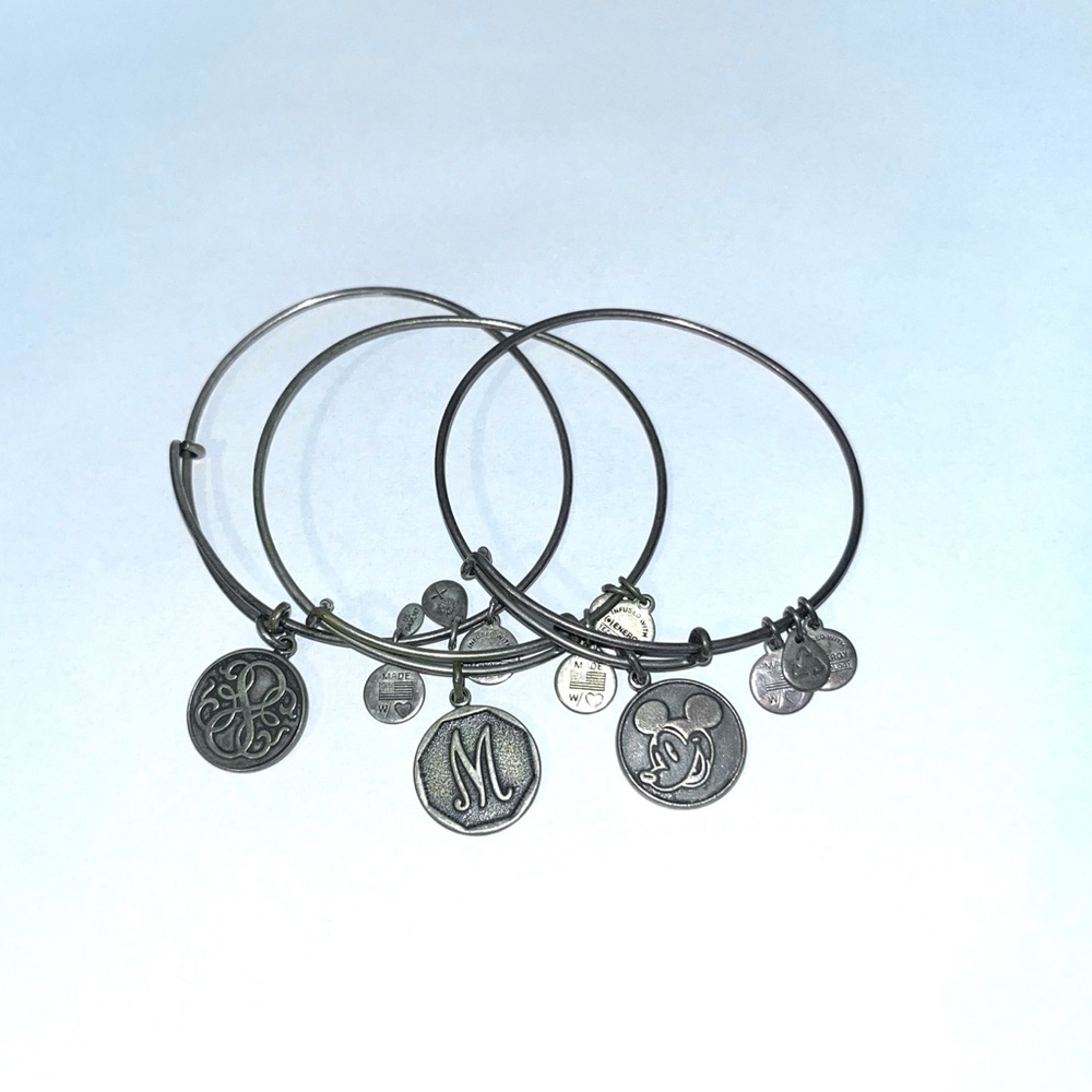 Set of 3 Silver Alex & Ani Bracelets